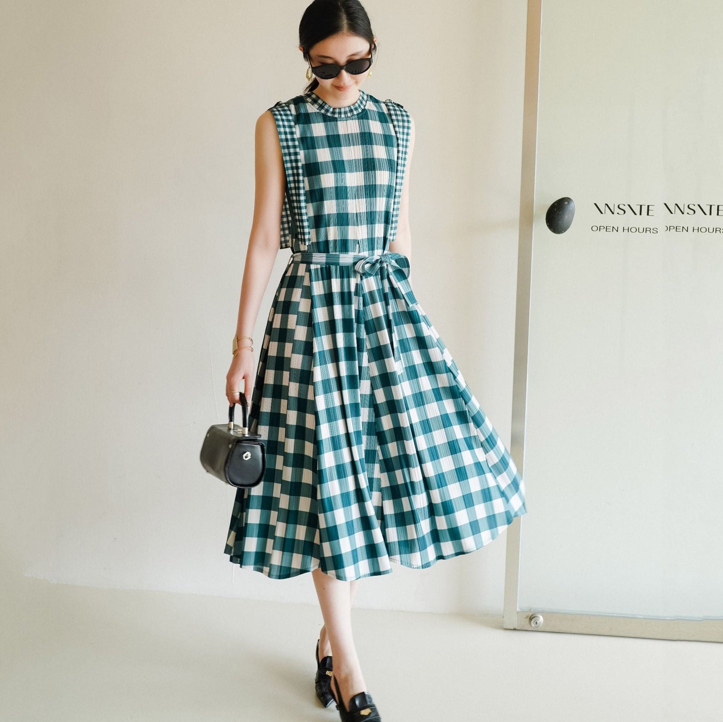 Women’s Plaid Sleeveless Maxi Dress – Loose A-Line Patchwork Country Dress | Sweet Cottagecore Long Dress EPR