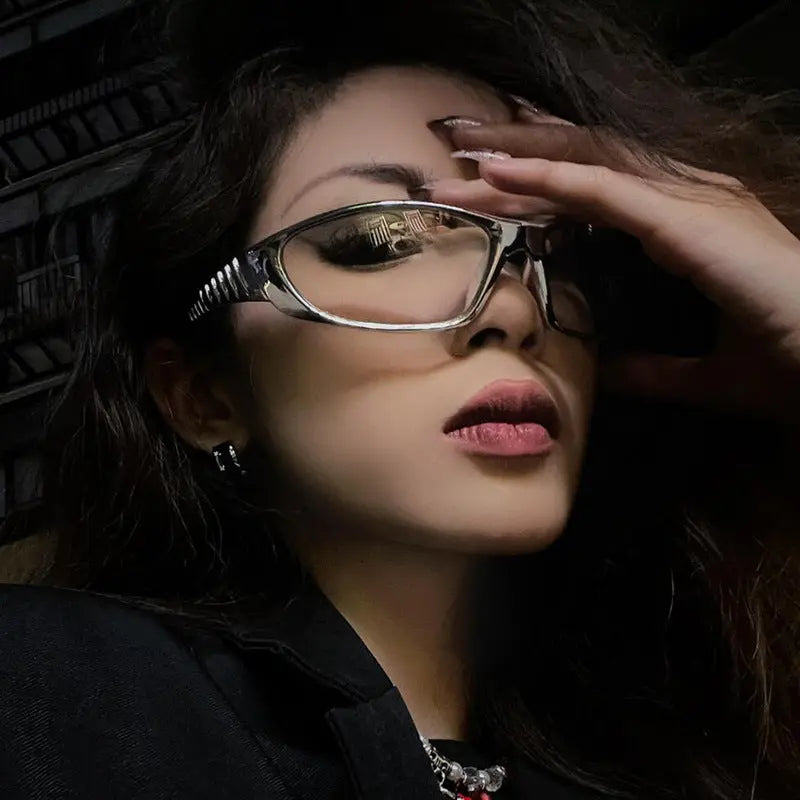 Y2K Futuristic Sunglasses – Retro Street Style UV Protection Shades for Women EPR