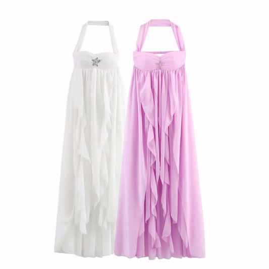 Women’s Halter Neck Maxi Dress – Sleeveless Pencil Bodycon Long Dress EPR