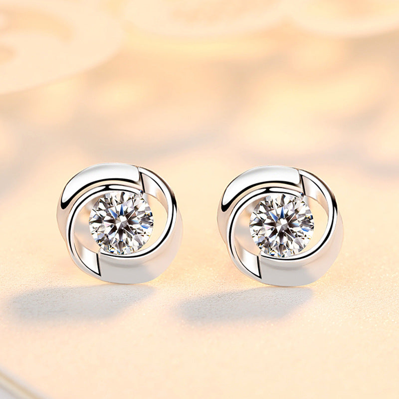 S925 Sterling Silver Rose Stud Earrings – Minimalist Petal Flower Earrings | Free Shipping