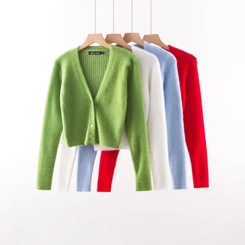 Women’s V-Neck Cardigan Sweater – Long Sleeve Lightweight Knit | Casual Office Button-Up Top EPR
