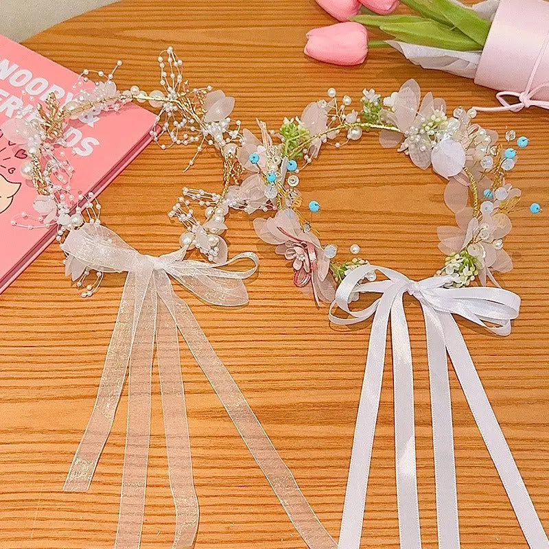 Girls Camellia Flower Headband – Handmade Sweet Floral Hair Accessory EPR