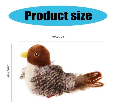 Interactive Chirping Bird Cat Toy – Motion Activated Touch Sensor Hunting Toy | Realistic Sound Pet Play Toy EPR