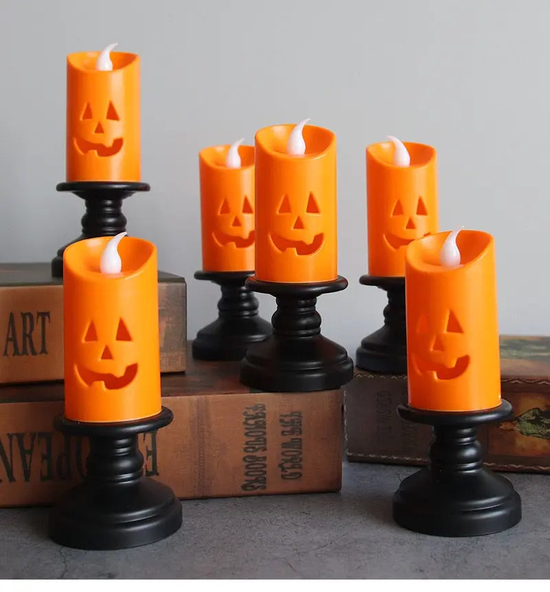 Halloween LED Candle Light – Flickering Flameless Pumpkin Decor Lamp EPR
