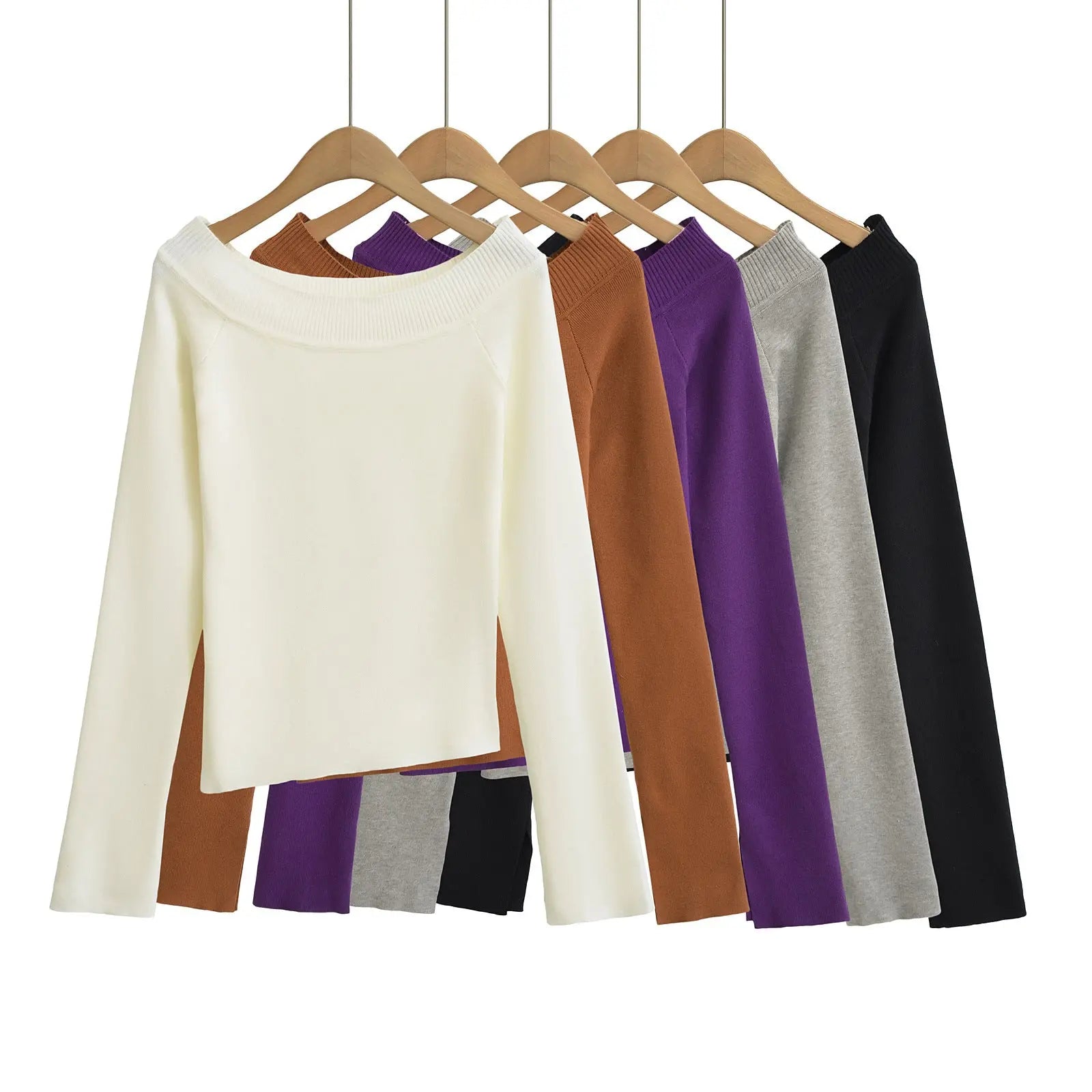Women’s One-Shoulder Slim Fit Top – Long Sleeve Off Shoulder Shirt EPR