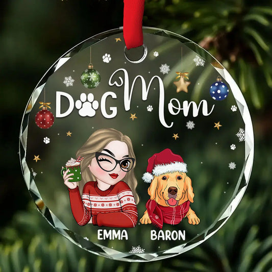 Personalized Glass Ornament – Custom Clear Hanging Decoration Gift EPR