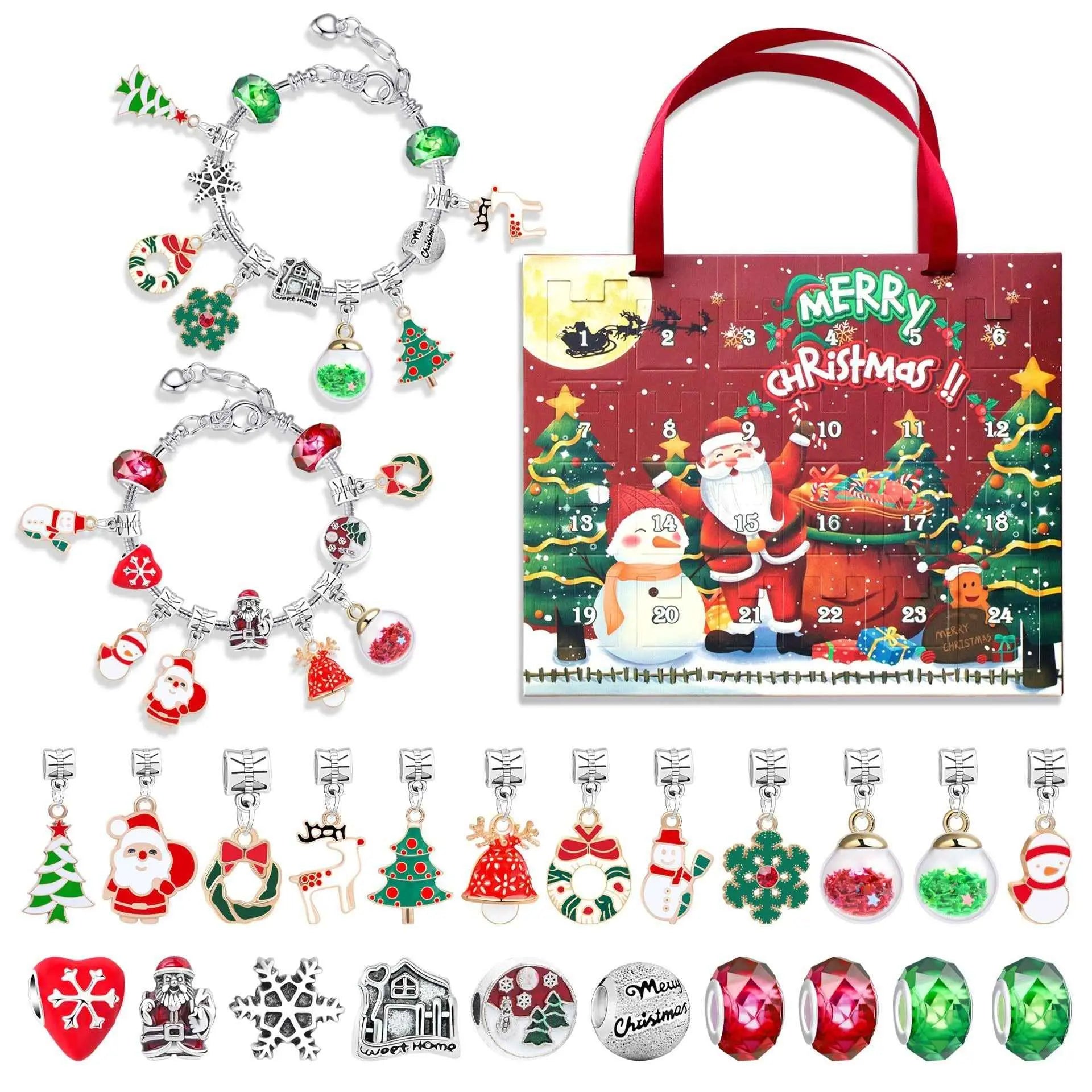 Christmas Bracelet Advent Calendar – DIY Mystery Blind Box Jewelry Set for Kids