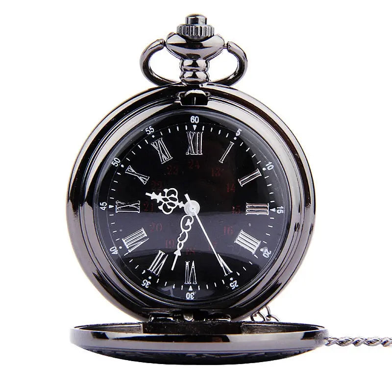 Father’s Day Vintage Pocket Watch Necklace – Roman Numeral Quartz Gift for Dad EPR
