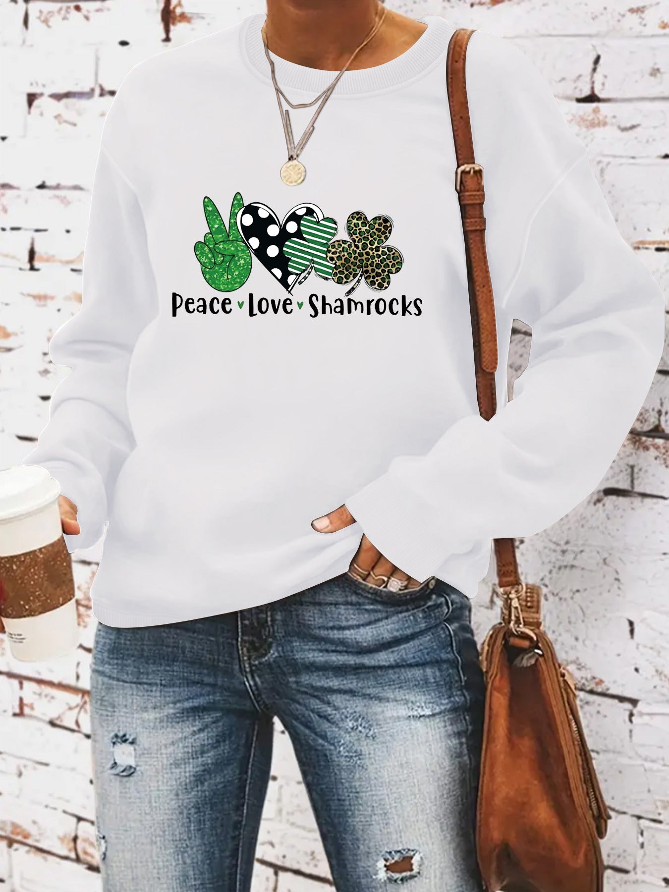 Women’s St. Patrick’s Day Printed Sweatshirt – Casual Long Sleeve Round Neck Pullover