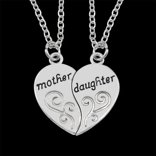 Mother Daughter Heart Necklace – Love Pendant Mother’s Day Gift Jewelry EPR