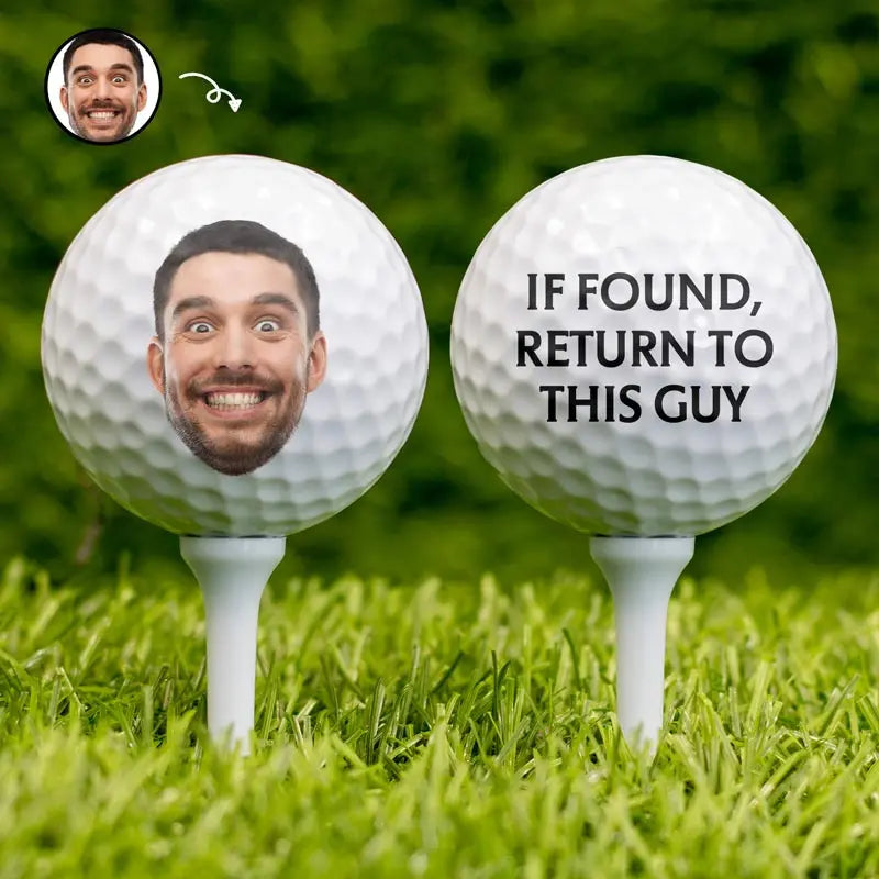 Personalized Golf Ball for Dad – Custom Photo “If Found Return To This Guy” Father’s Day Gift EPR