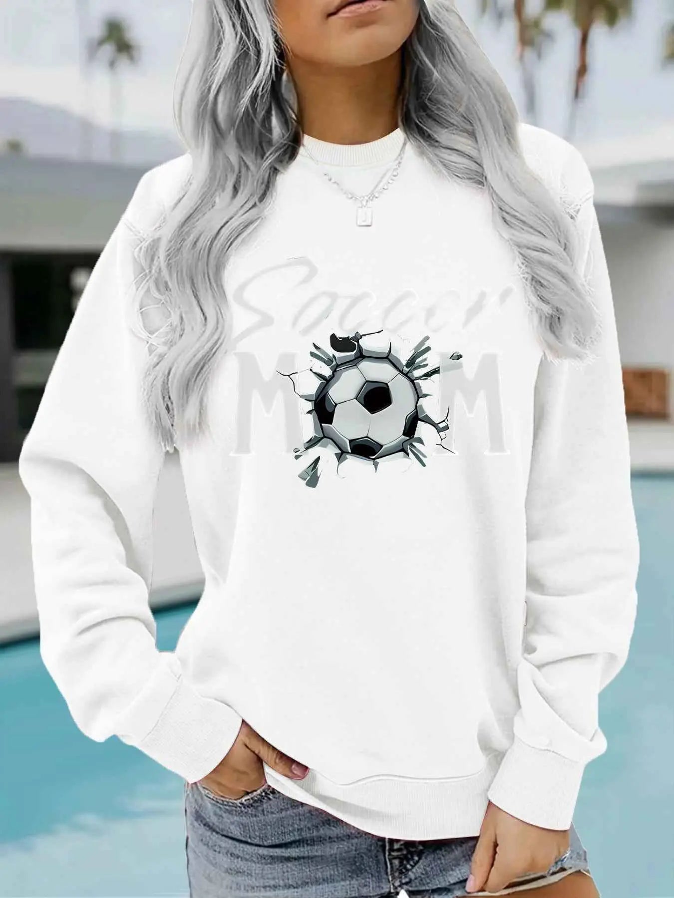 Soccer Mom Hoodie – Women’s Casual Streetwear Sweatshirt Printed Pullover