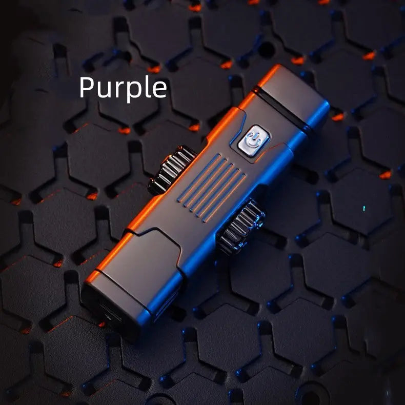 LED Rechargeable Electric Lighter – Windproof USB Charging Plasma Lighter with Colorful Lights (Metal Design) CJ