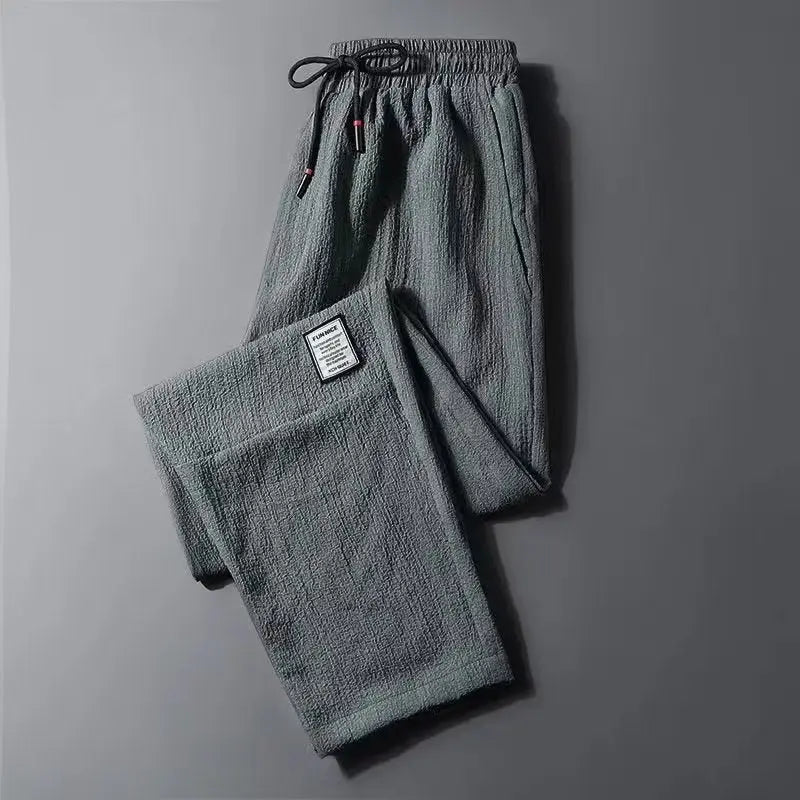 Ice Silk Wide Leg Pants - Lightweight Breathable Casual Straight Pants for Men TED