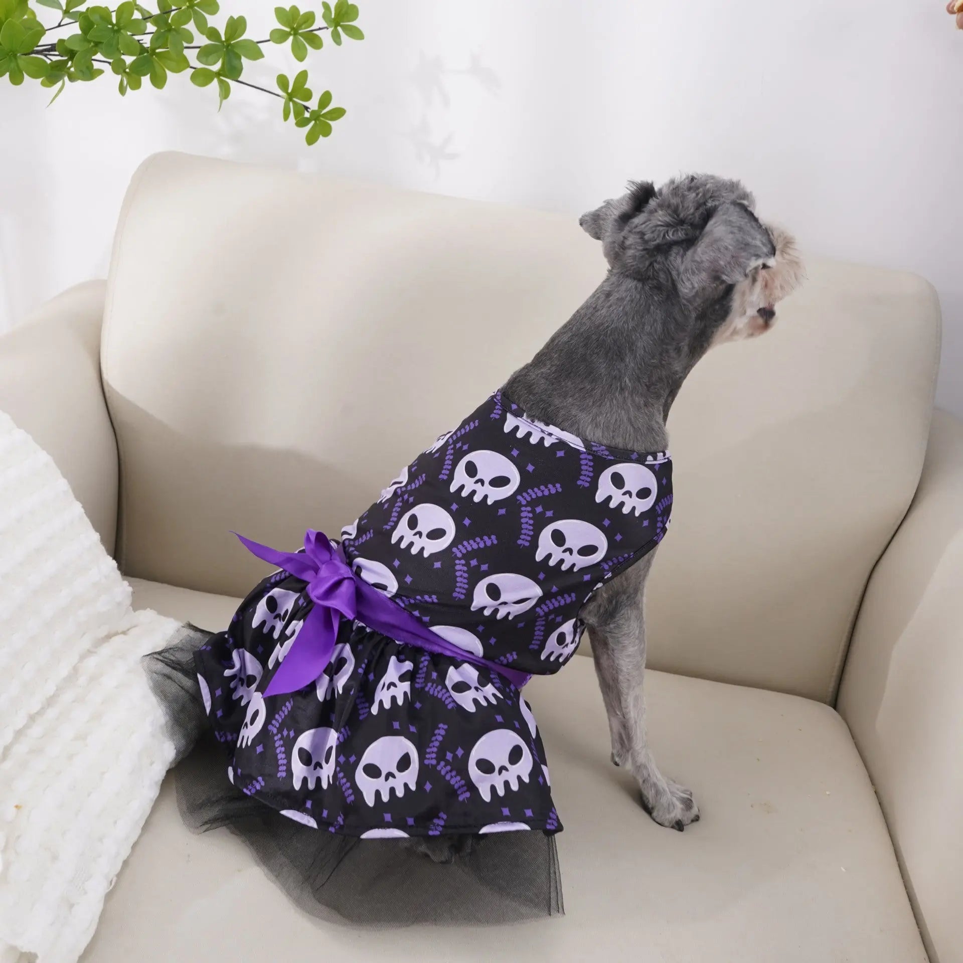 Halloween Dog Costume Cape – Skull & Colorful Pet Outfit | Spooky Dog Clothes for Small to Large Dogs CJ