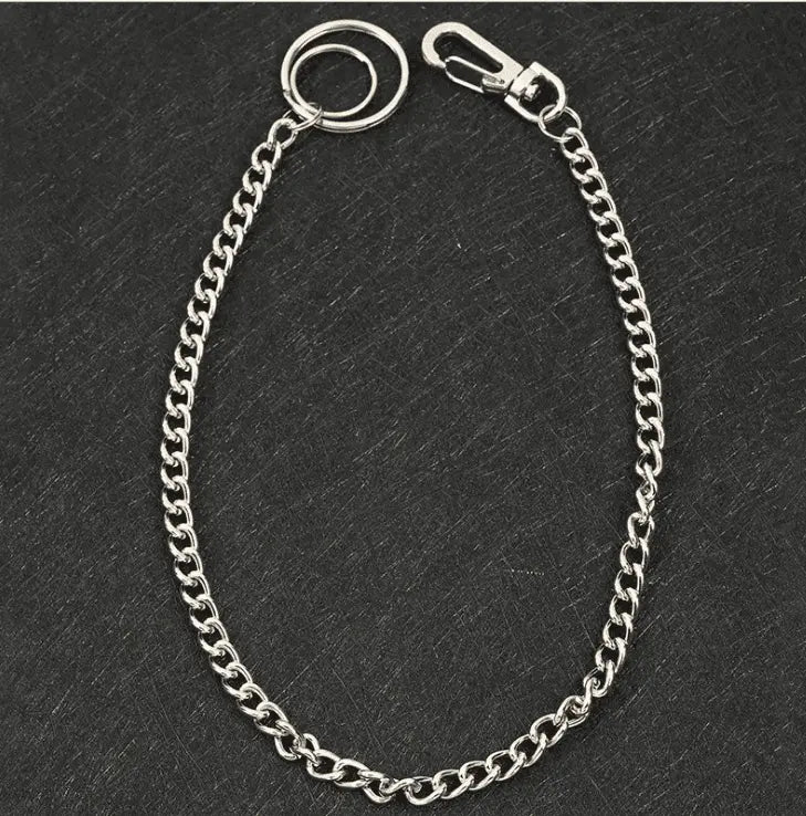 37cm Punk Wallet Chain Keychain – Rock Hip Hop Belt Chain for Men (Gold/Silver)