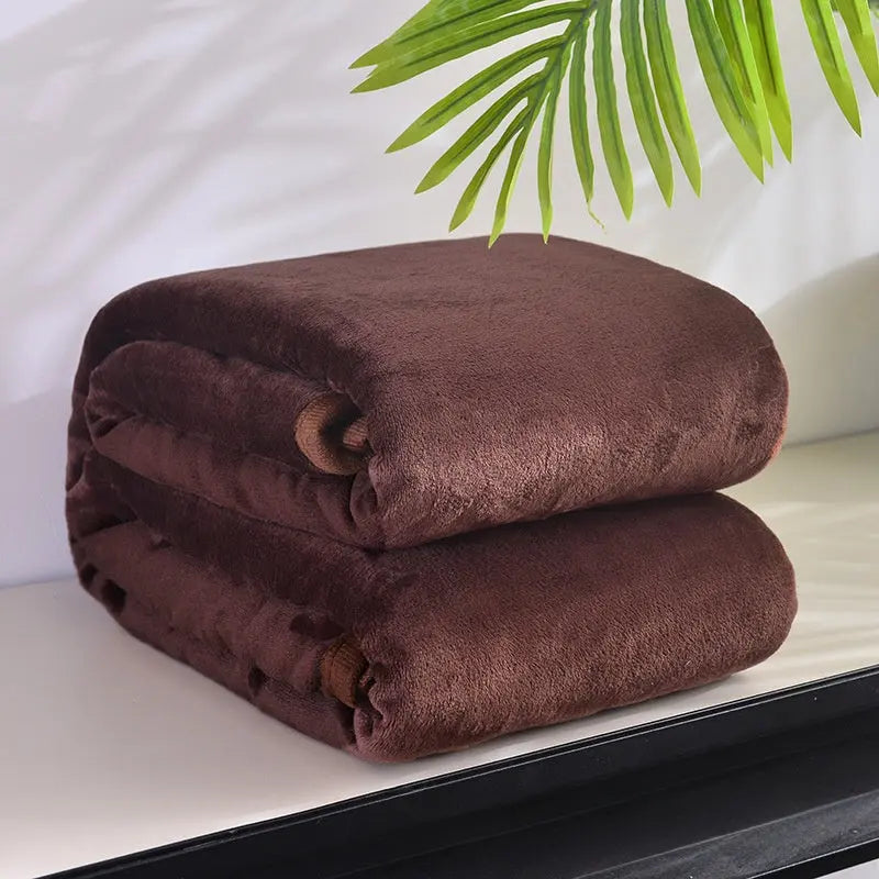 Thickened Soft Coral Fleece Blanket for Home and Gifts TED