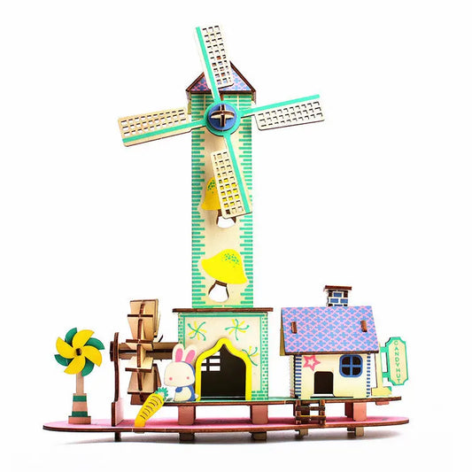 3D Wooden Cottage Puzzle – 83PCS DIY Jigsaw Model Toy for Kids & Adults CJ