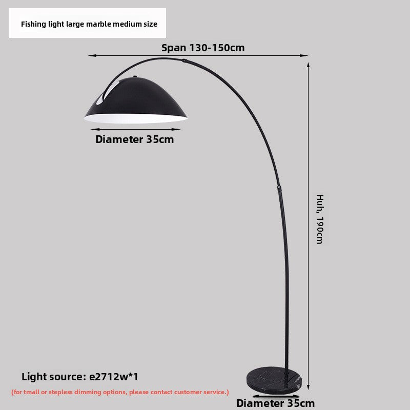 Modern Curved LED Floor Lamp with Marble Base - Dimmable Arc Floor Lamp | Free Shipping