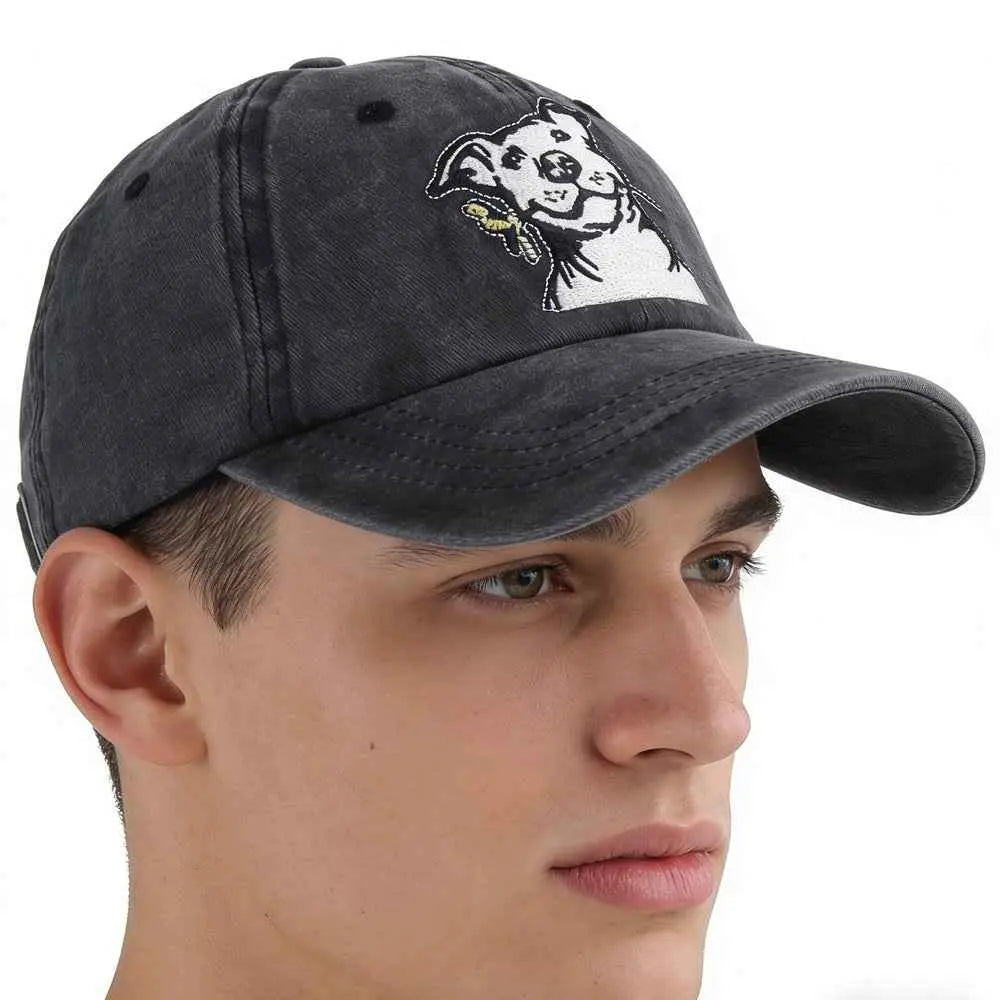 2pcs Dog Lover Gifts For Men, French Hat, Denim Adjustable Embroidered Dog Dad Baseball Cap