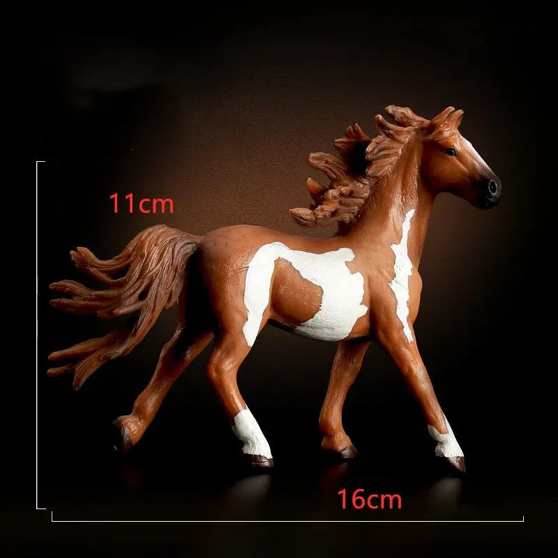 Horse Figurine Toy – Hand Painted Animal Collectible ABS Model CJ