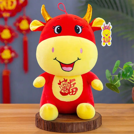 Lucky Cow Plush Toy – Soft Mascot Doll Gift (25–40cm) CJ