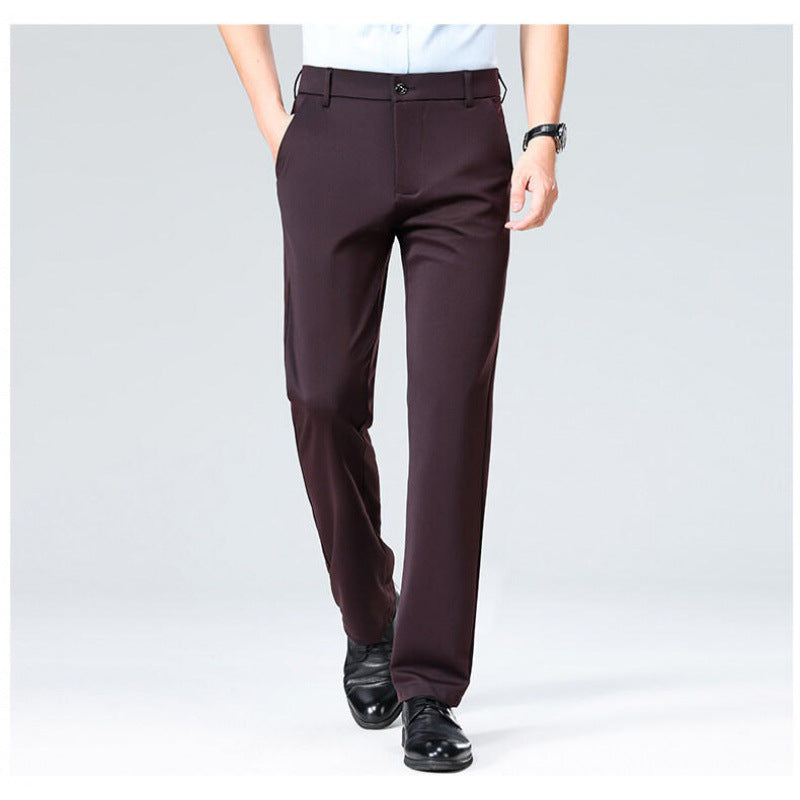Mens Wrinkle-Resistant Straight Leg Trousers - Lightweight Casual Dress Pants | Comfortable Business & Everyday Wear TED
