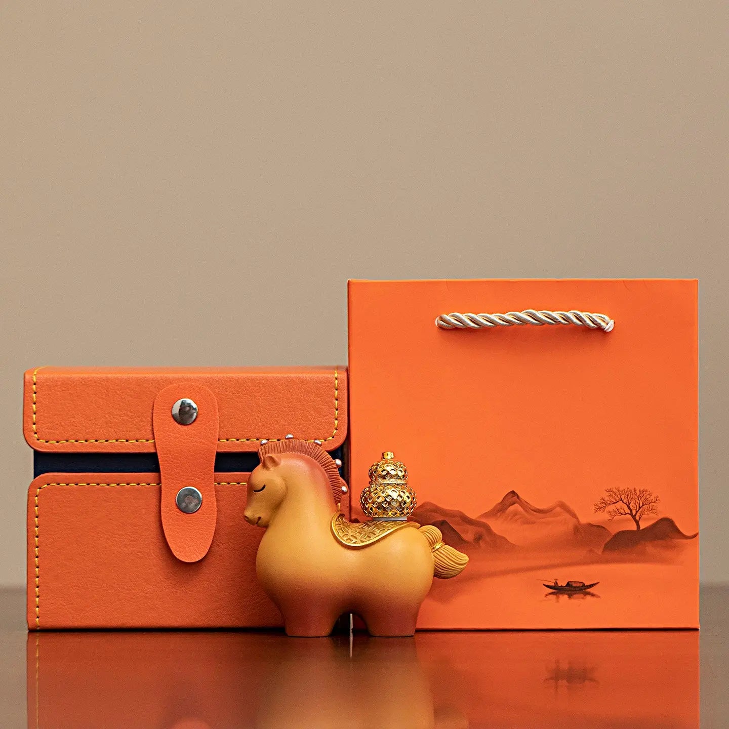 Custom Horse Figurine Gift Set Prosperity Feng Shui Horse Statue with Gift Box | Corporate & Business Gifts TED