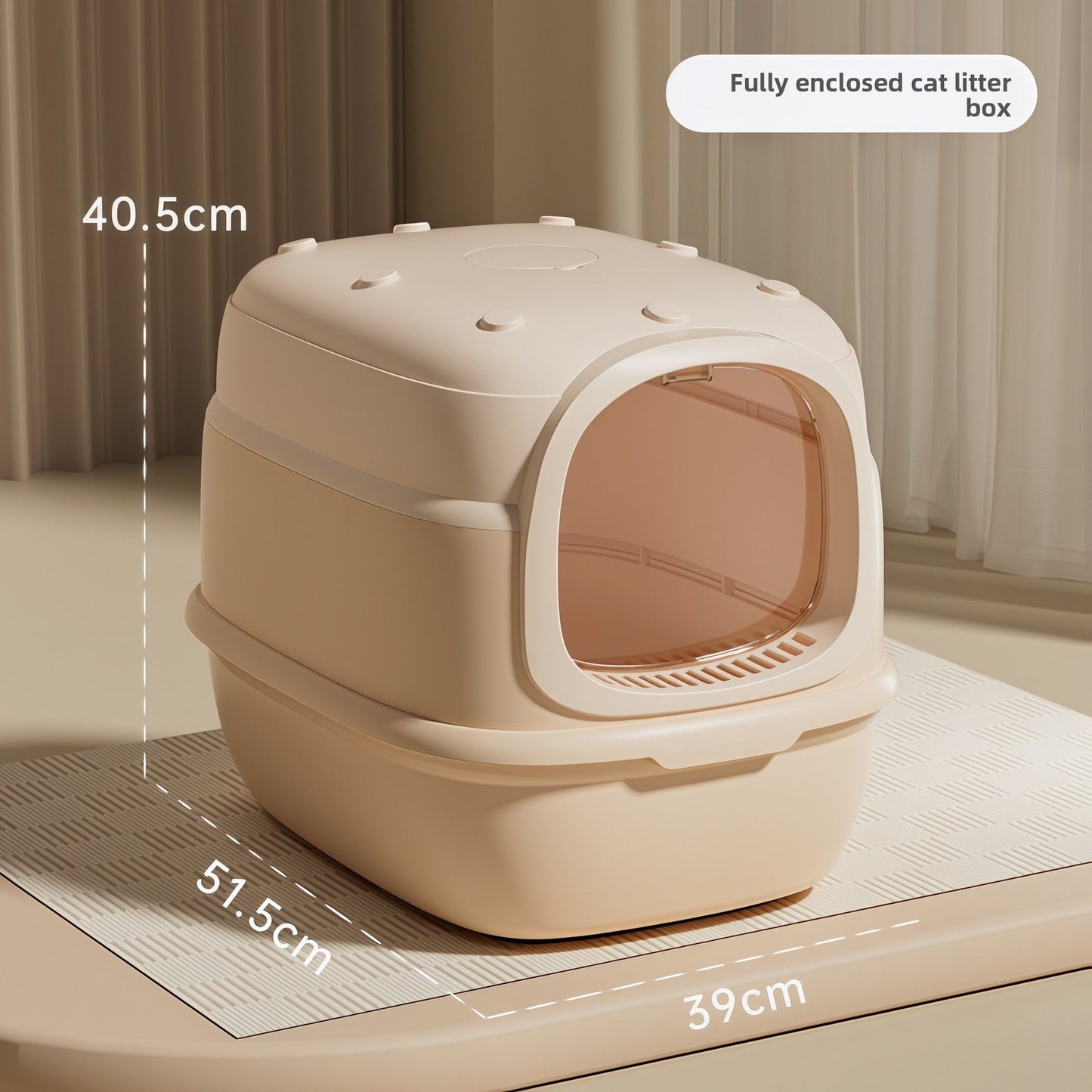 Fully Enclosed Cat Litter Box with UV Sterilization - Extra Large Odor-Control Cat Toilet | Covered Hygienic Litter Box TED