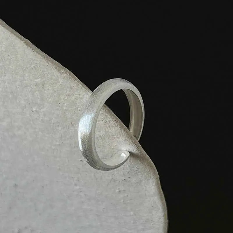 S925 Sterling Silver Open Ring ? Minimalist Geometric Adjustable Ring for Women