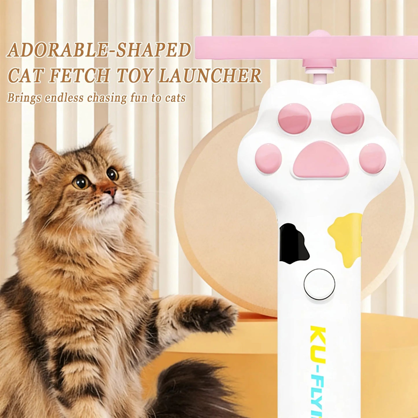 Rechargeable Cat Disc Launcher Toy – Interactive Flying Disc Fetch Toy for Cats & Dogs | Indoor & Outdoor Pet Hunting Game CJ
