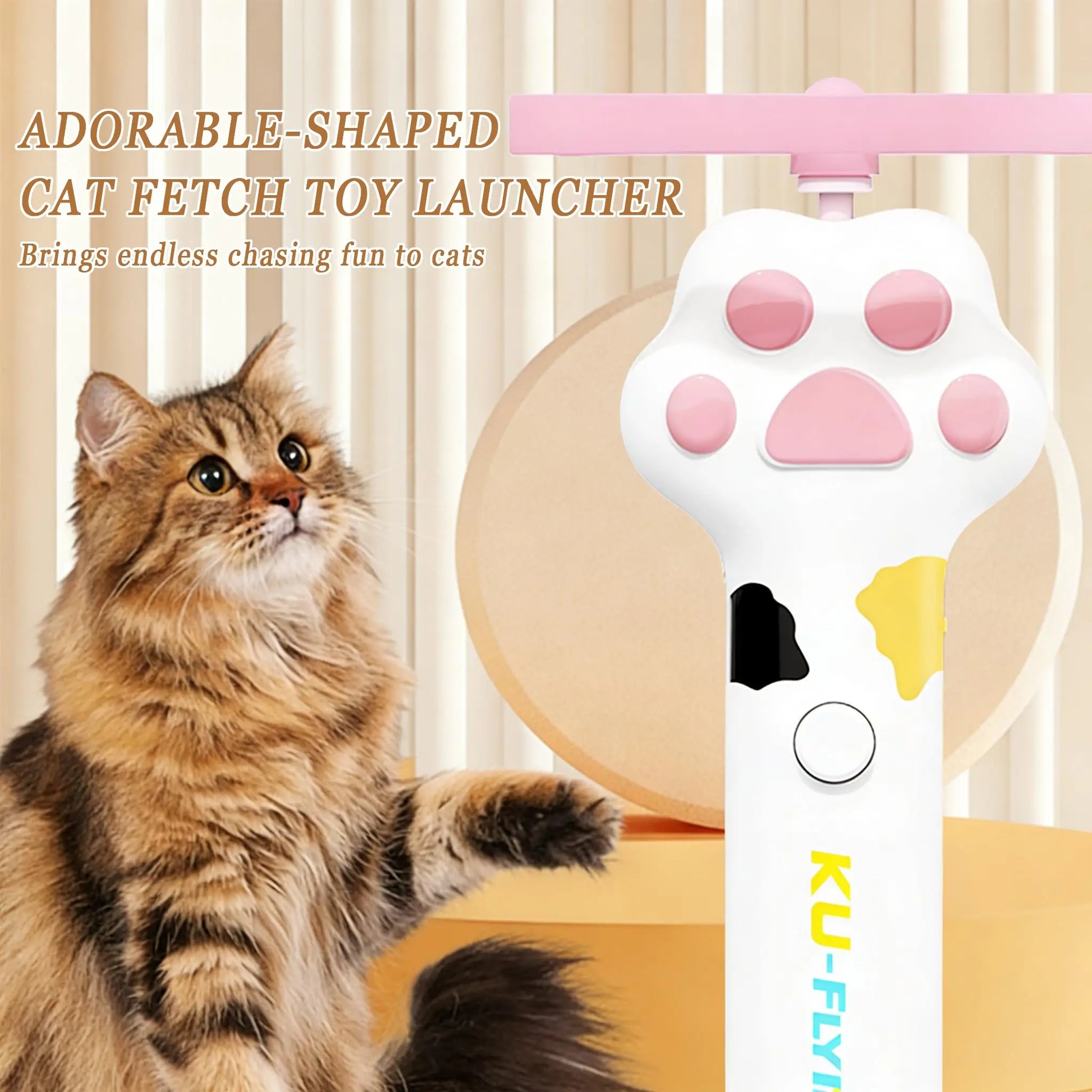 Rechargeable Cat Disc Launcher Toy – Interactive Flying Disc Fetch Toy for Cats & Dogs | Indoor & Outdoor Pet Hunting Game CJ
