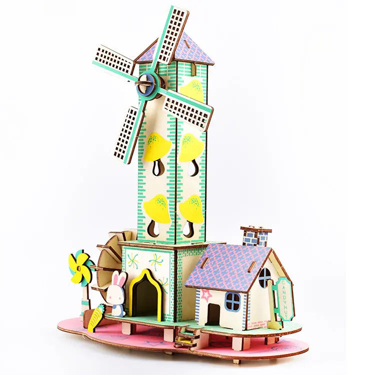 3D Wooden Cottage Puzzle – 83PCS DIY Jigsaw Model Toy for Kids & Adults CJ