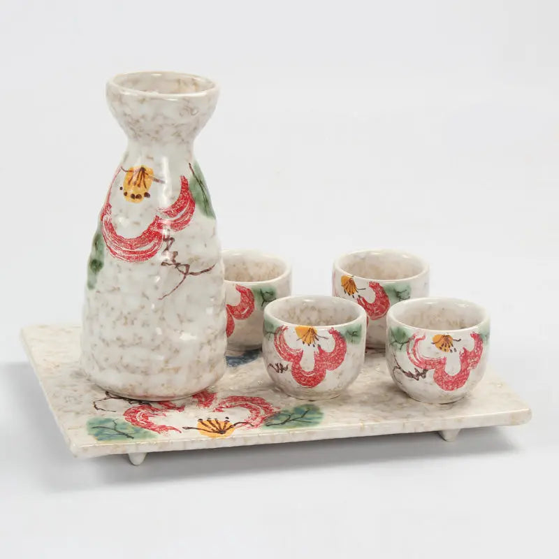 Personalized Sake Set – Ceramic Wine Gift Set with Bottle & Cups CJ