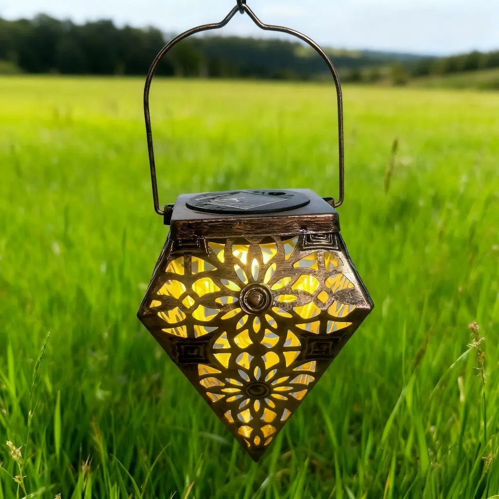 Solar Hollow Lantern Light - 3D Pattern Outdoor LED Lamp | Waterproof Garden & Patio Decorative Lighting TED