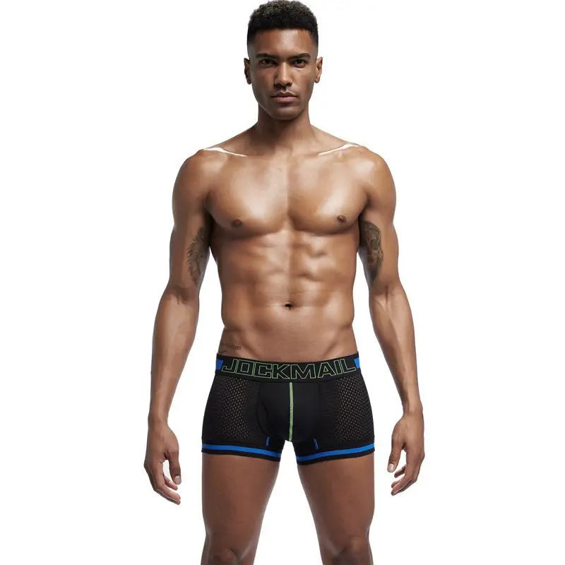 JOCKMAIL Men’s Breathable Boxer Shorts – Cotton Nylon Mesh Underwear (M–XL) EPR