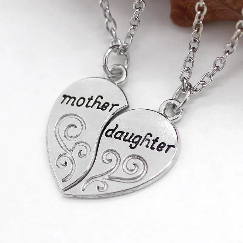 Mother Daughter Heart Necklace – Love Pendant Mother’s Day Gift Jewelry EPR