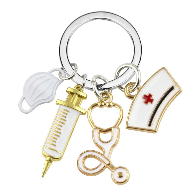 Nurse Appreciation Keychain Set – Stethoscope Syringe Rescue Keyrings | Free Shipping