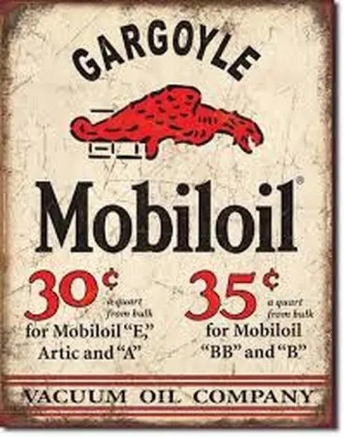 Mobil Gargoyle Tin Sign – Vintage Retro Metal Wall Decor | Garage, Man Cave & Gas Station Style Sign