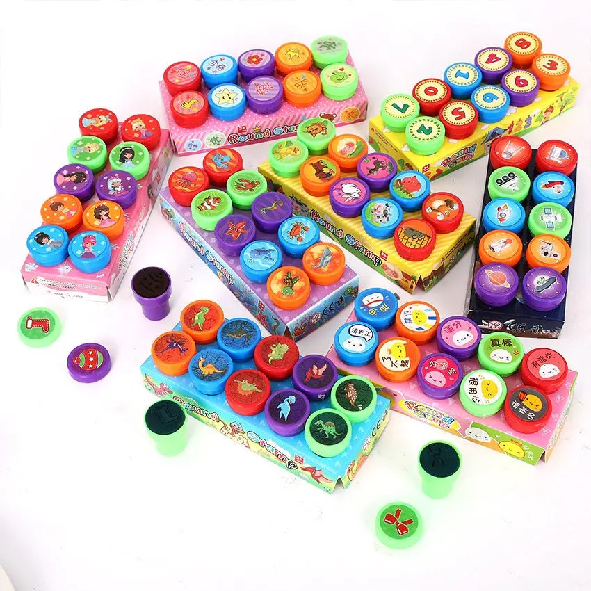 Kids Puzzle Stamp Set – Quick Drying Round Toy Seals for Creative Play EPR