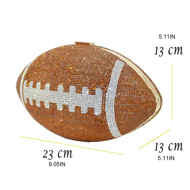 Women’s Luxury Evening Clutch Rugby Ellipse Rhinestone Clutch Purse - EverCharm Gifts