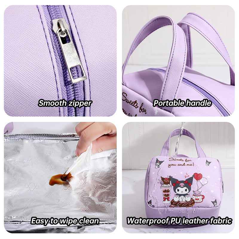 Kuromi Insulated Lunch Bag – Cute Anime Thermal Food Storage Bag for Kids & Girls