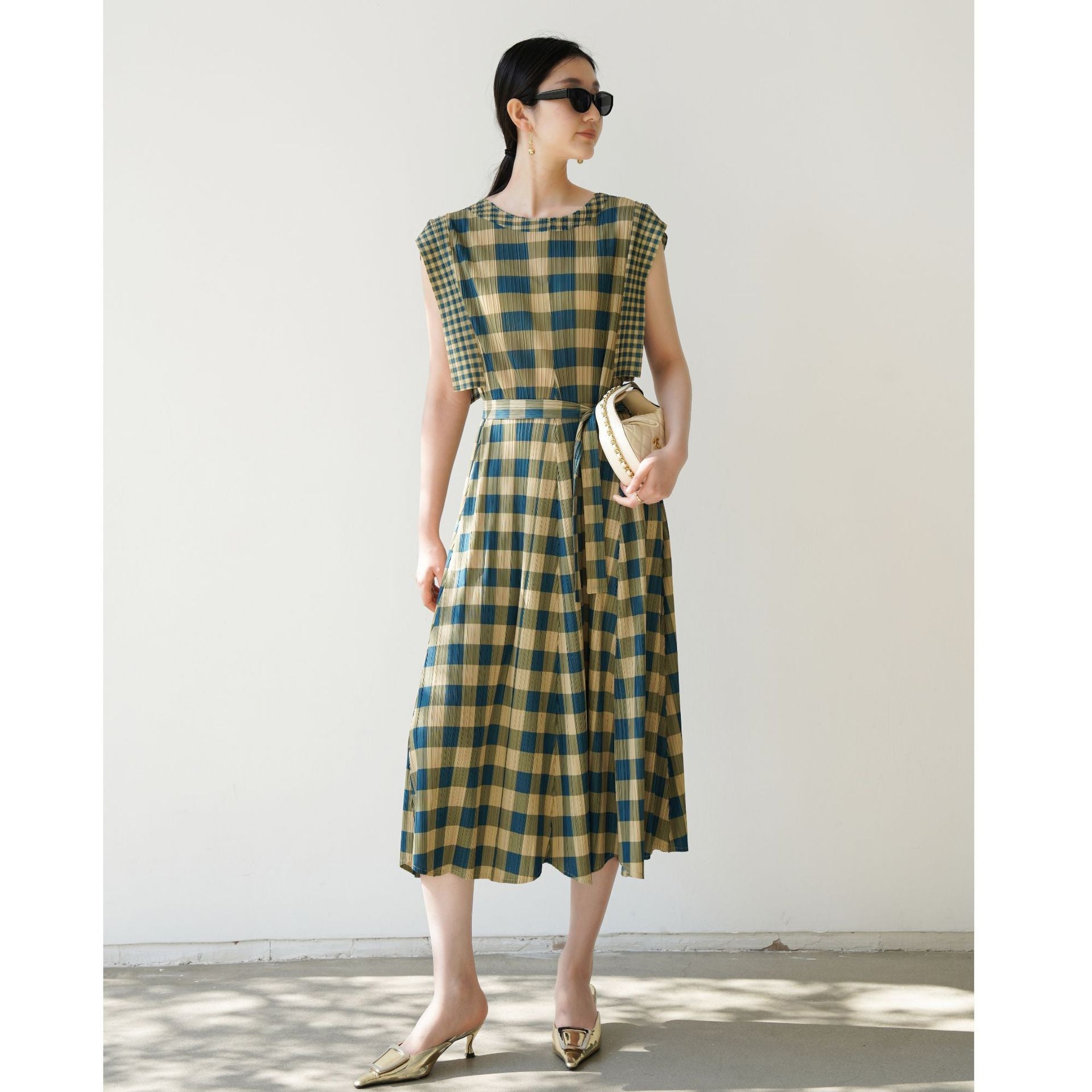 Women’s Plaid Sleeveless Maxi Dress – Loose A-Line Patchwork Country Dress | Sweet Cottagecore Long Dress EPR