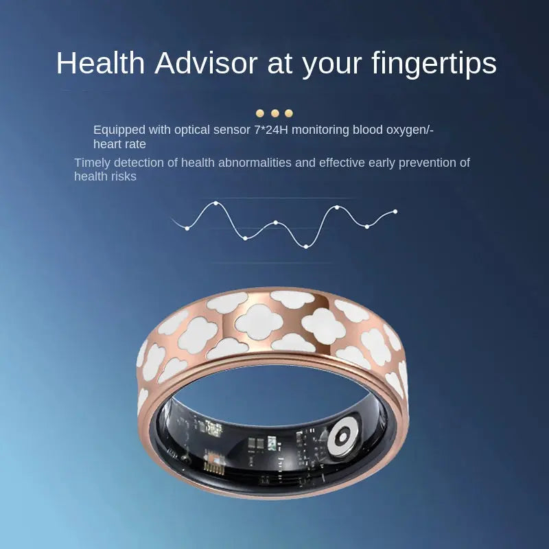 Smart Health Ring – Titanium Steel Fitness Tracker Ring (Sleep, Steps, Oxygen Monitor) EPR