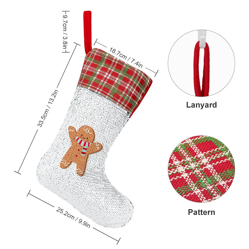Reversible Sequin Christmas Stocking – DIY Magic Flip Holiday Gift Sock EPR
