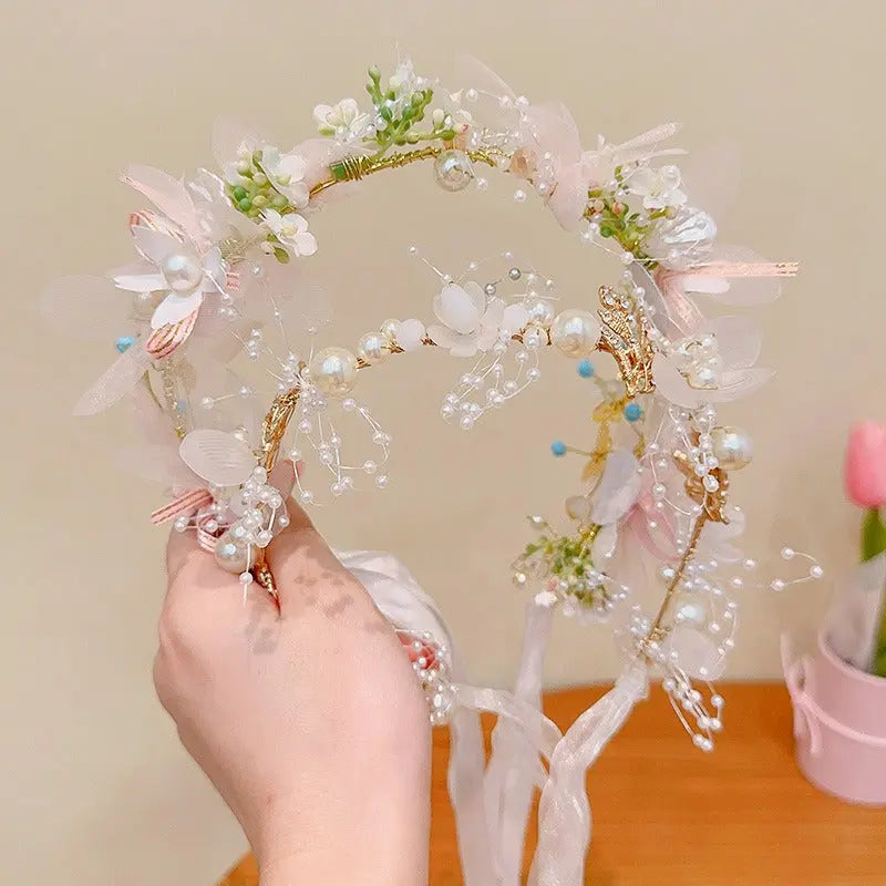 Girls Camellia Flower Headband – Handmade Sweet Floral Hair Accessory EPR