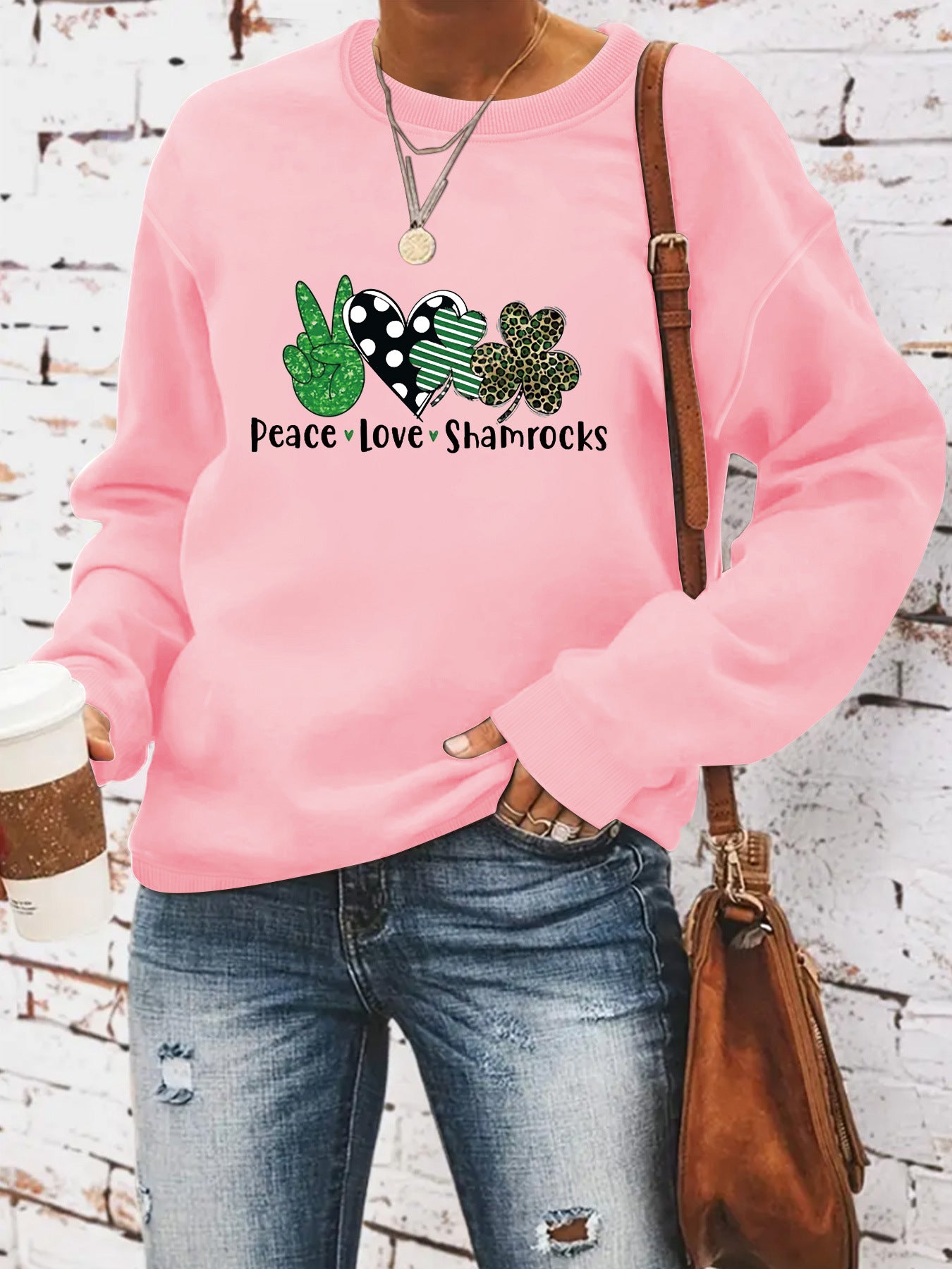 Women’s St. Patrick’s Day Printed Sweatshirt – Casual Long Sleeve Round Neck Pullover
