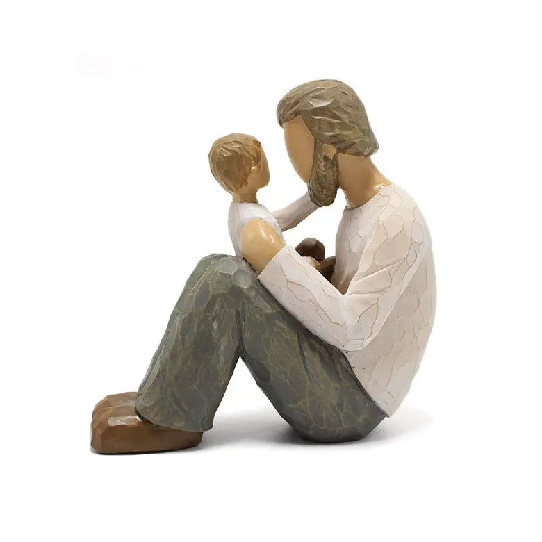 Father and Son Resin Statue – Meaningful Father’s Day Desktop Décor Gift EPR