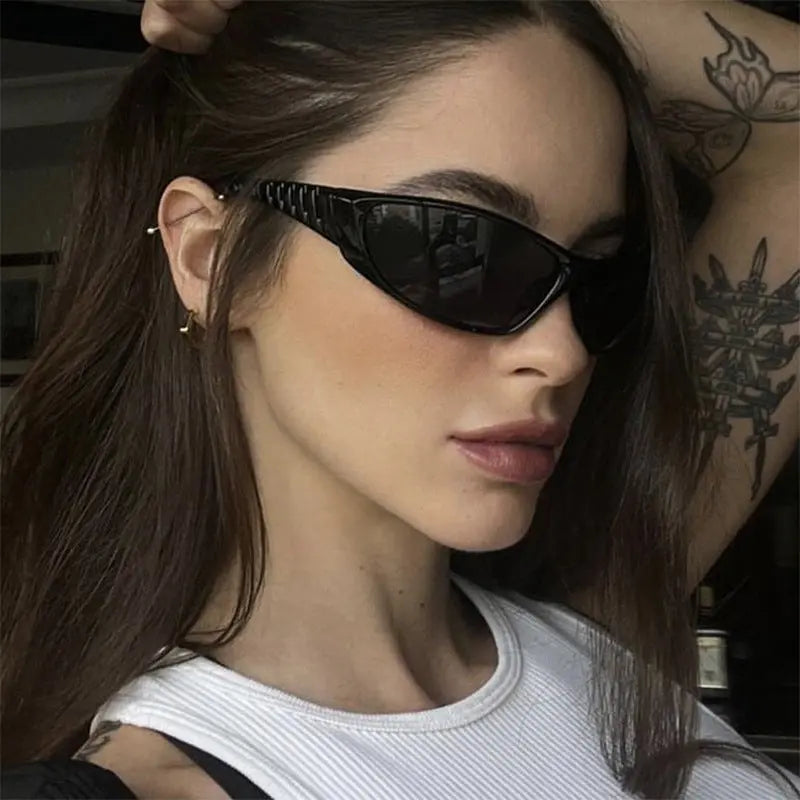 Y2K Futuristic Sunglasses – Retro Street Style UV Protection Shades for Women EPR