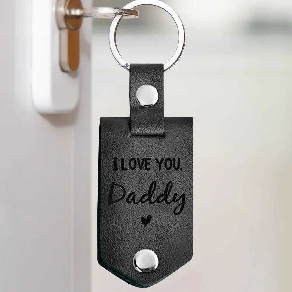 Personalized Leather Photo Keychain for Dad – “Now You Can Carry Me Too” Father’s Day Gift EPR